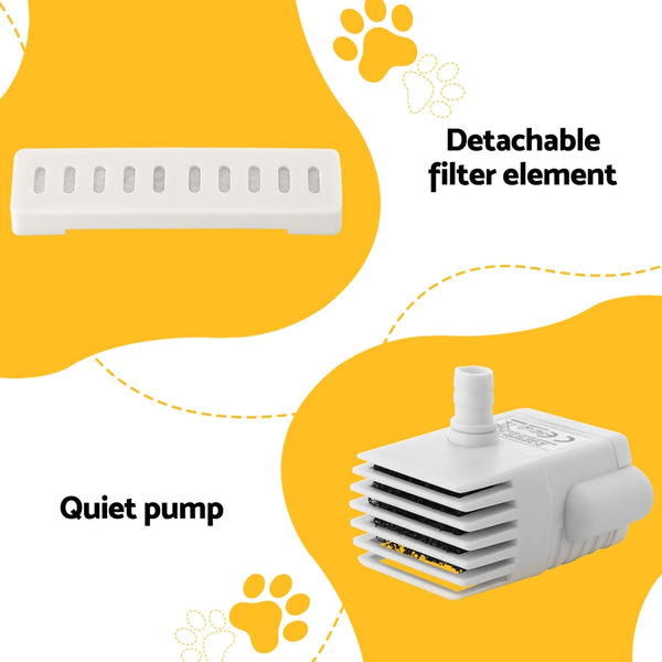 i.Pet Pet Water Fountain Feeder Dispenser Filter Dog Cat Drinking Automatic 2.2L i.Pet