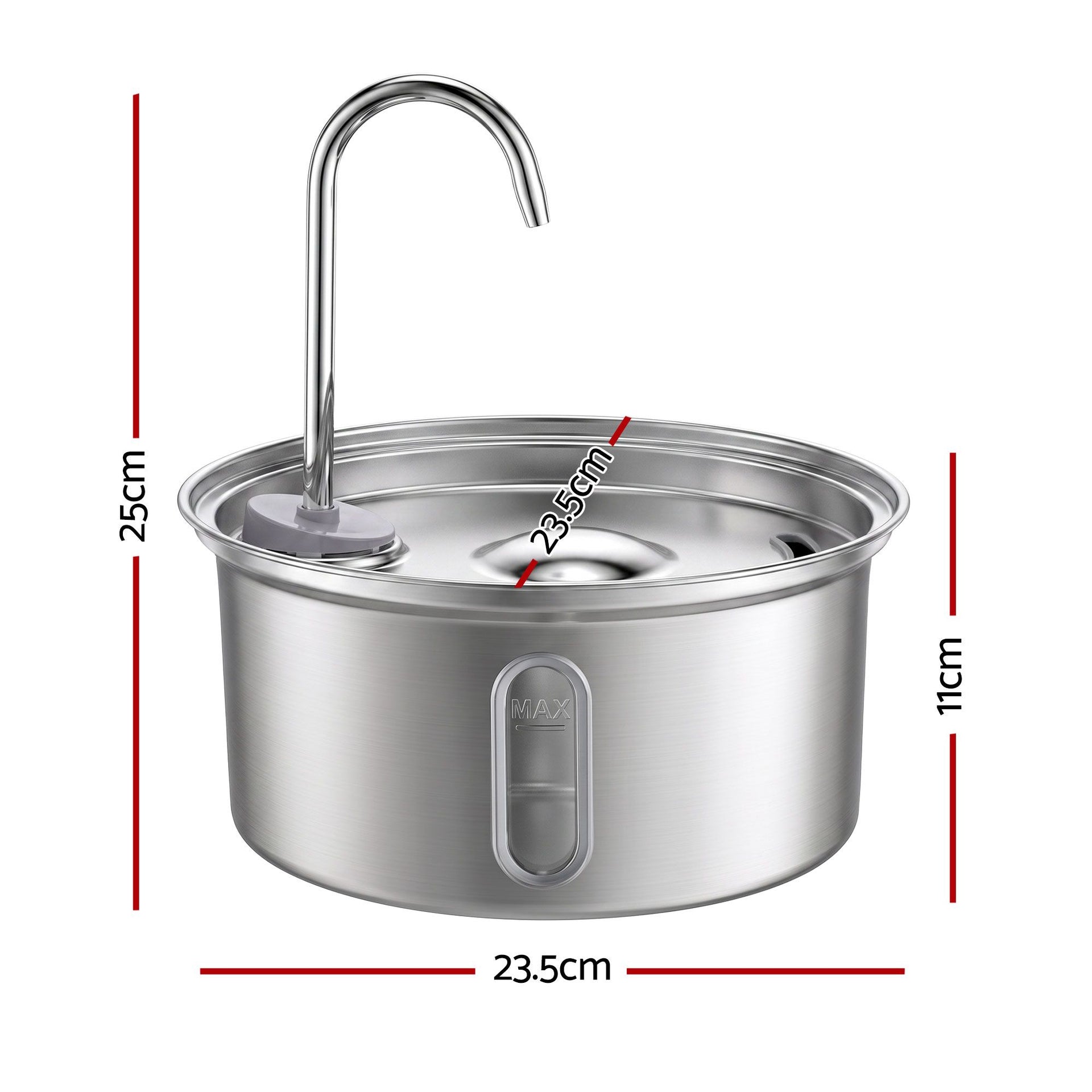 i.Pet 3.2L Cat Water Fountain Pet Feeder Dog Drinking Dispenser 304 Stainless Steel Awezingly