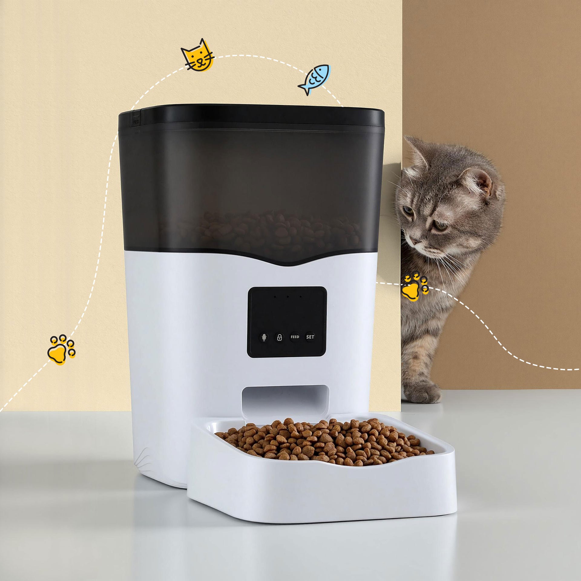 i.Pet Automatic Pet Feeder Dog Cat Feeder Wifi 3L Auto Smart Food Dispenser Awezingly