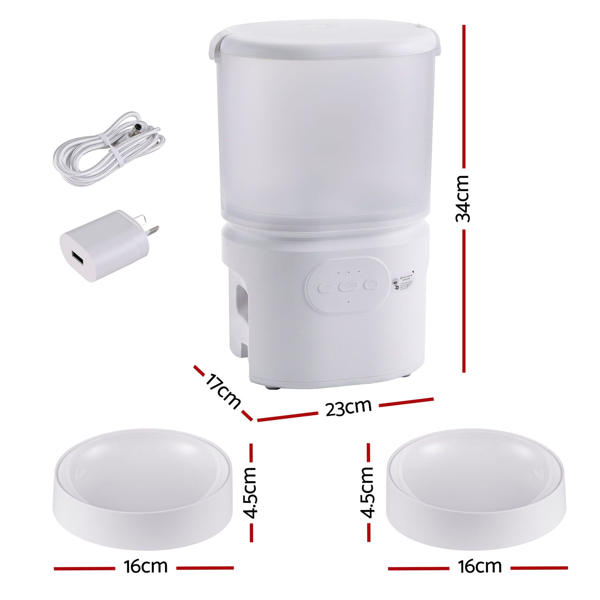 i.Pet 5L Automatic Pet Feeder Dual Bowl Smart Dispenser APP Control Cats Dogs i.Pet