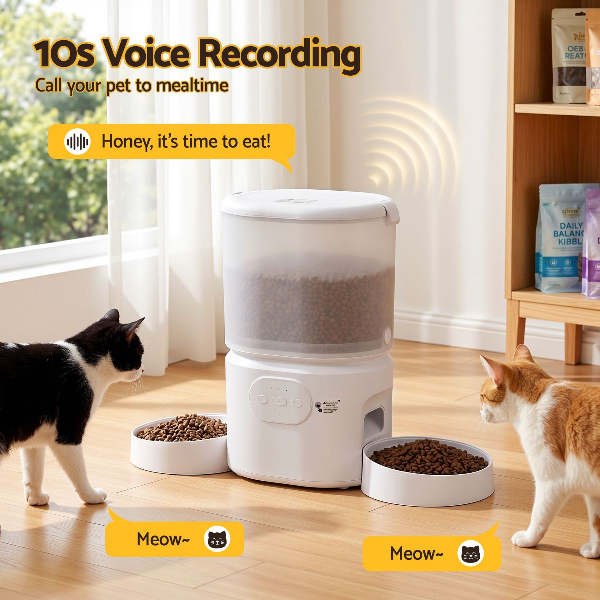 i.Pet 5L Automatic Pet Feeder Dual Bowl Smart Dispenser APP Control Cats Dogs i.Pet