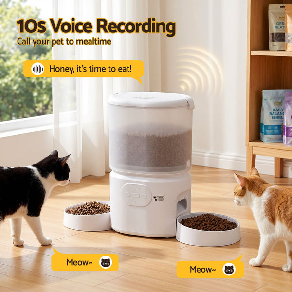 i.Pet 5L Automatic Pet Feeder Dual Bowl Smart Dispenser APP Control Cats Dogs i.Pet