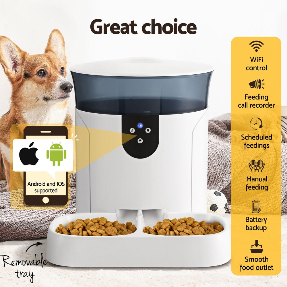 i.Pet Automatic Pet Feeder Dog Cat Wifi 7L Auto Smart Food Dispenser Timer Feed i.Pet