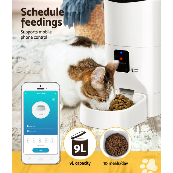 i.Pet Automatic Pet Feeder 9L Wifi Auto Dog Cat Feeder Smart Food Dispenser Timer i.Pet