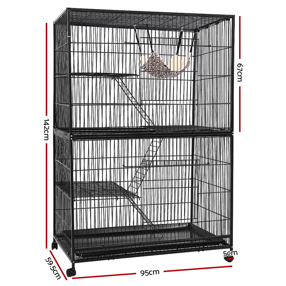 i.Pet Rabbit Cage 142cm Hutch 4 Level Bird Guinea Pig Ferret i.Pet
