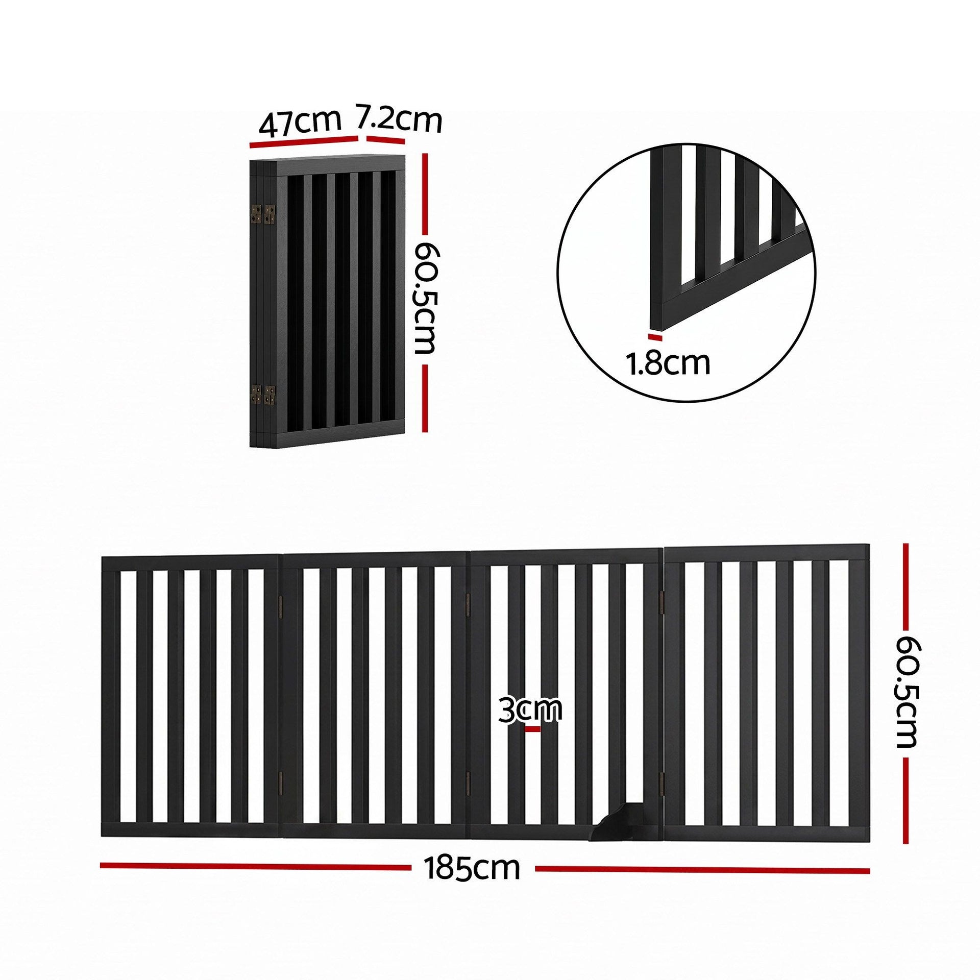 i.Pet Dog Gate Playpen Enclosure 4 Panels Pet Door Fence Wooden Play Pen Stair i.Pet