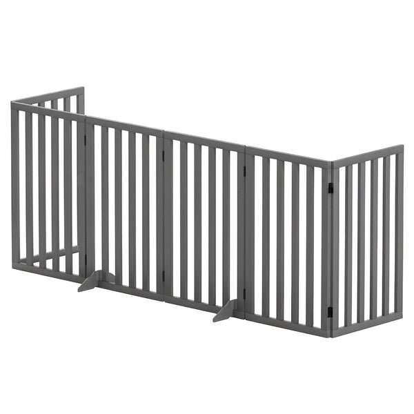i.Pet Dog Gate Playpen Enclosure 6 Panels Pet Door Fence Wooden Play Pen Stair Awezingly