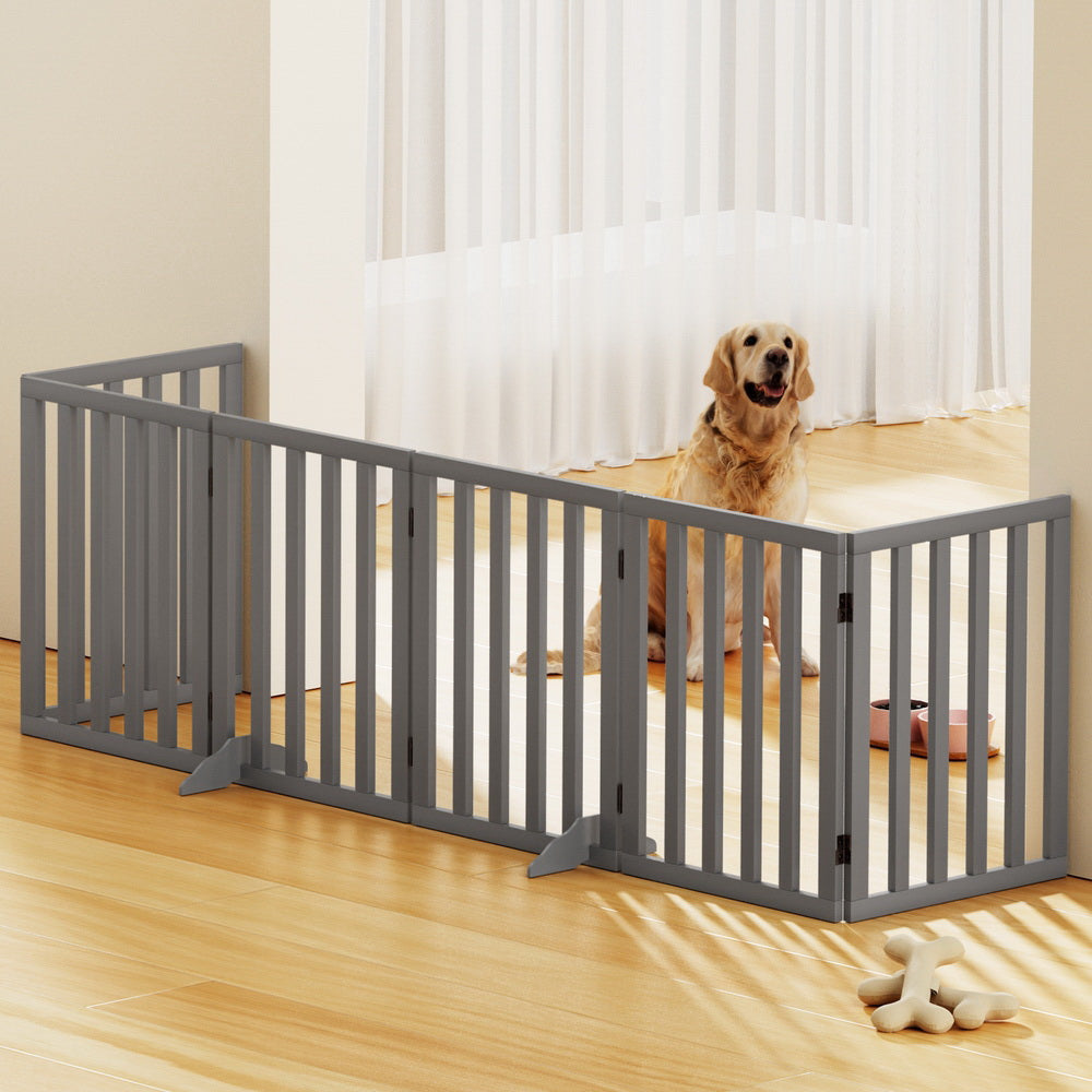 i.Pet Dog Playpen Enclosure 6 Panel Pet Fence Wooden Play Pen i.Pet