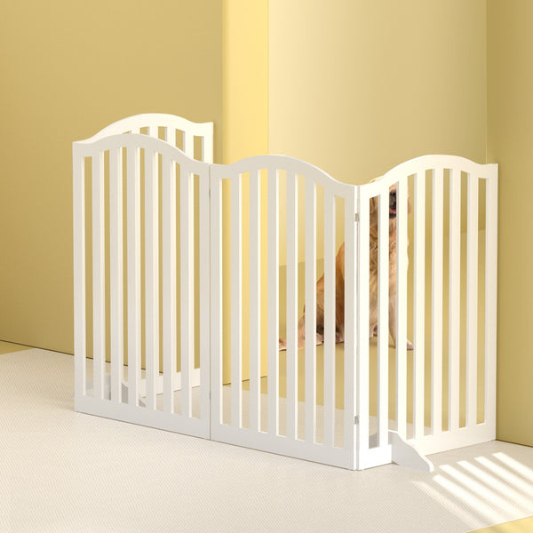 i.Pet Dog Playpen Enclosure 4 Panel Pet Fence Wooden Play Pen i.Pet