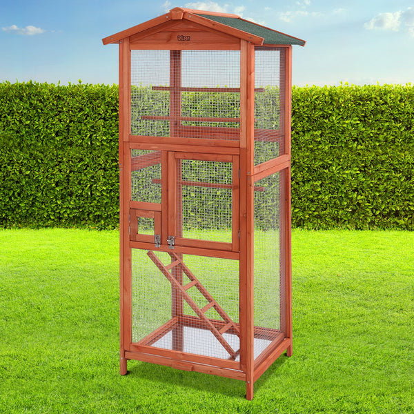 i.Pet Bird Cage 72cm x 60cm x 168cm Pet Cages Large Aviary Parrot Carrier Travel Canary Wooden XL i.Pet