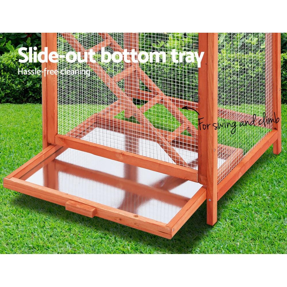 i.Pet Bird Cage 72cm x 60cm x 168cm Pet Cages Large Aviary Parrot Carrier Travel Canary Wooden XL i.Pet