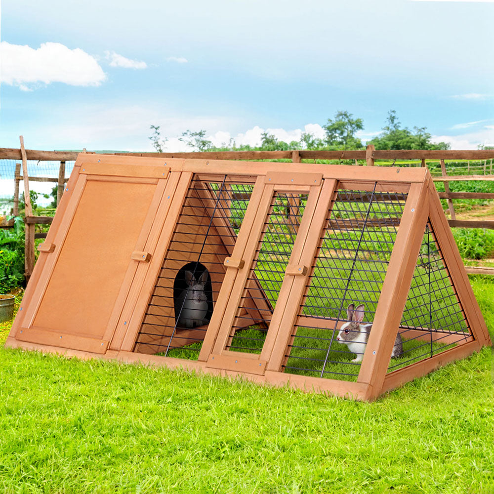 i.Pet Rabbit Hutch Chicken Coop 119cm x 51cm x 44cm Chicken Coop Large Run Wooden Cage Outdoor i.Pet