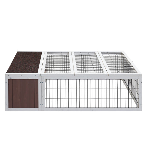 i.Pet Rabbit Hutch 124cm x 90cm x 35cm Chicken Coop Large Outdoor Wooden Run Cage House i.Pet