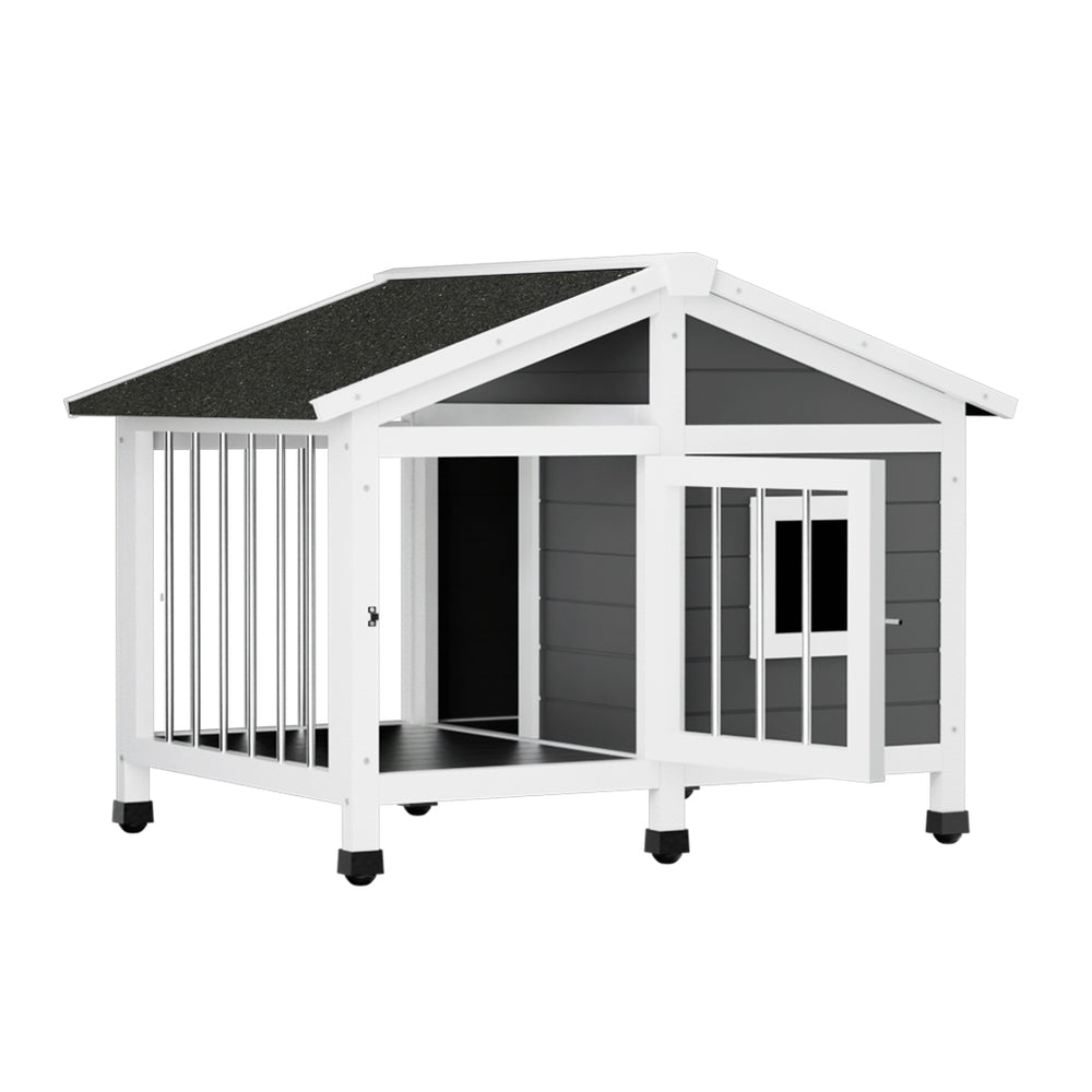i.Pet Dog Kennel House Large Wooden Outdoor Pet Kennels Indoor Puppy Cabin Home i.Pet