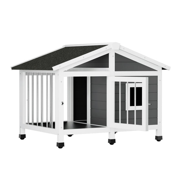 i.Pet Dog Kennel House Large Wooden Outdoor Pet Kennels Indoor Puppy Cabin Home i.Pet