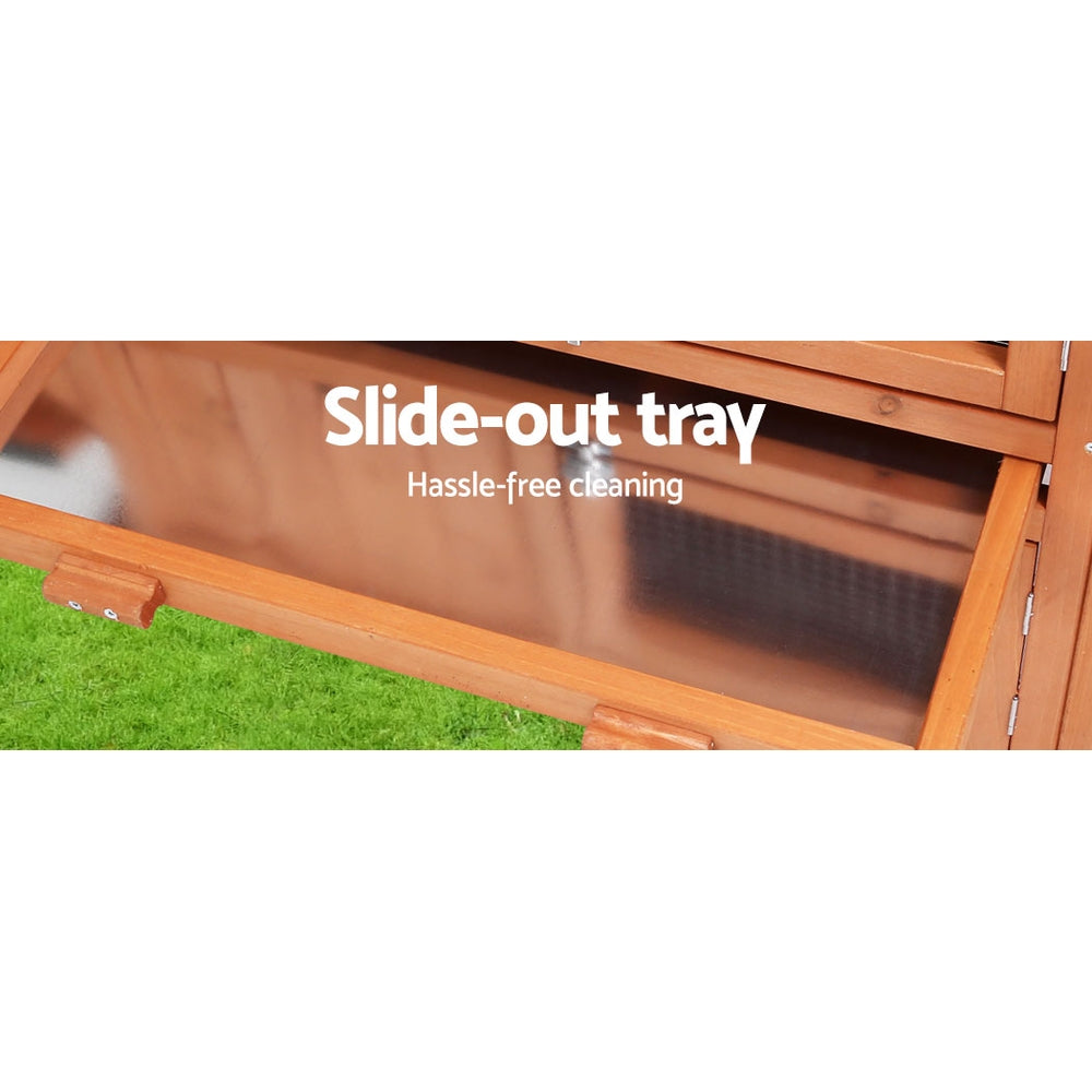 i.Pet Chicken Coop Rabbit Hutch 220cm x 44cm x 84cm Large Chicken Coop Run Wooden Outdoor Cage House i.Pet