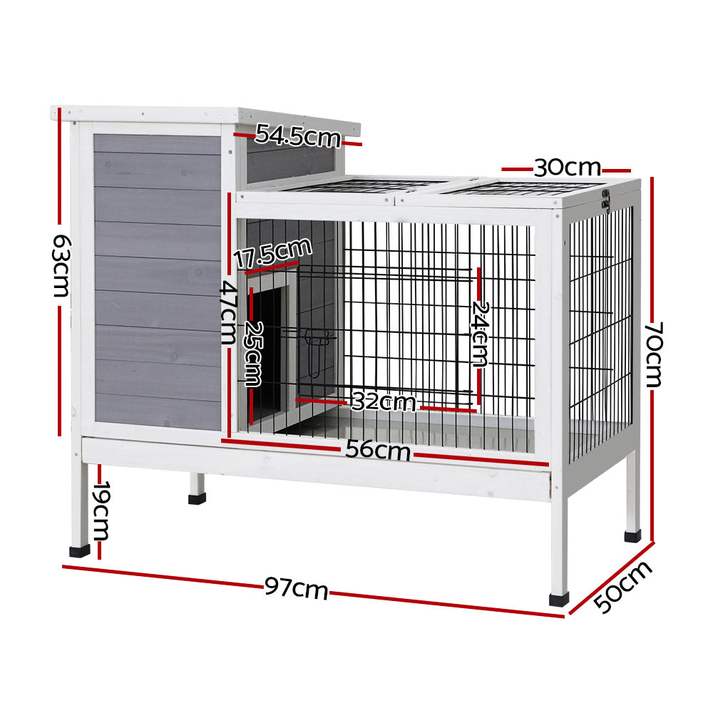 i.Pet Rabbit Hutch Chicken Coop 97cm x 49cm x 86cm Chicken Coop Large Run Wooden Outdoor Cage House i.Pet