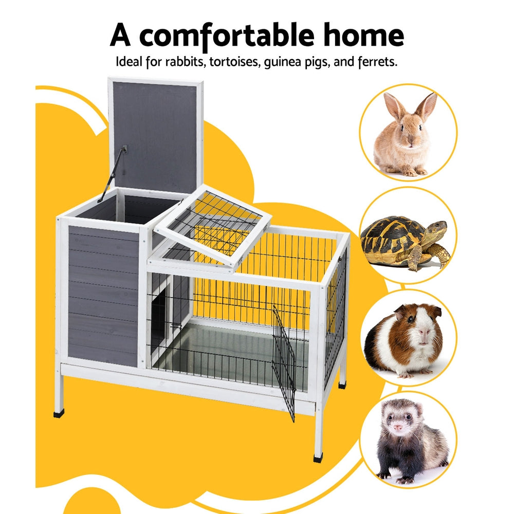 i.Pet Rabbit Hutch Chicken Coop 97cm x 49cm x 86cm Chicken Coop Large Run Wooden Outdoor Cage House i.Pet