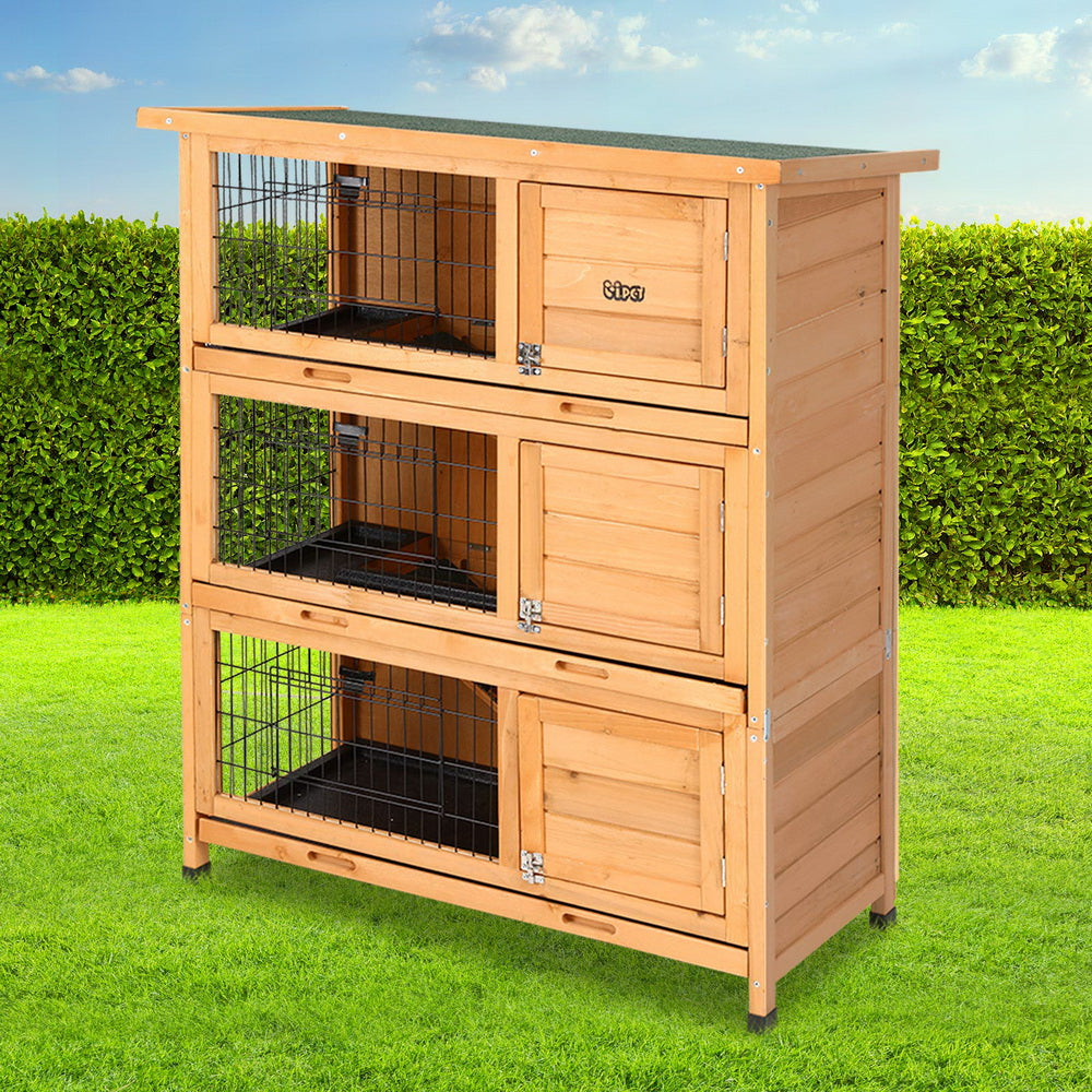 i.Pet Rabbit Hutch Chicken Coop 91.5cm x 46cm x 116.5cm Chicken Coop Large House Cage Run Wooden Outdoor i.Pet