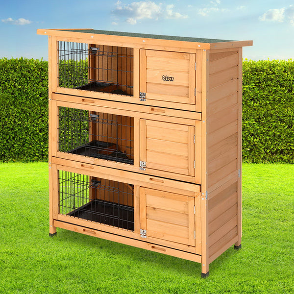 i.Pet Rabbit Hutch Chicken Coop 91.5cm x 46cm x 116.5cm Chicken Coop Large House Cage Run Wooden Outdoor i.Pet