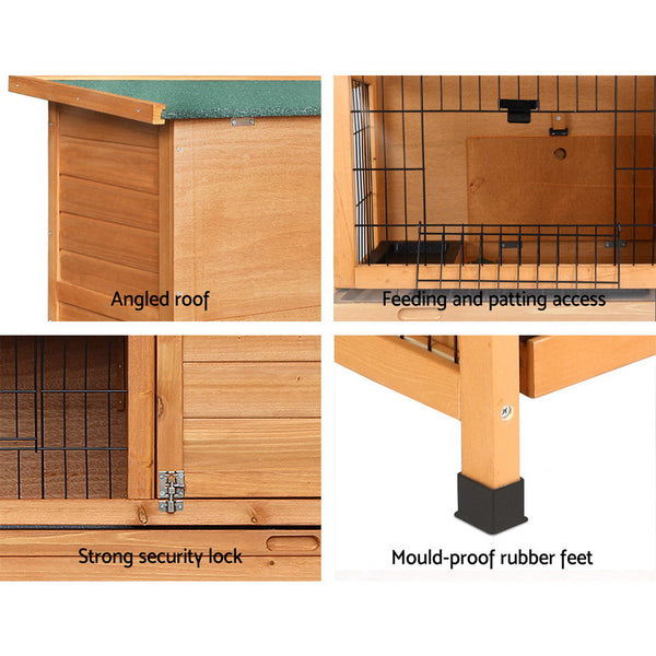i.Pet Rabbit Hutch Chicken Coop 91.5cm x 46cm x 116.5cm Chicken Coop Large House Cage Run Wooden Outdoor i.Pet