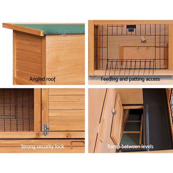 i.Pet Rabbit Hutch Chicken Coop 91.5cm x 45cm x 82cm Chicken Coop Large Wooden House Run Cage i.Pet