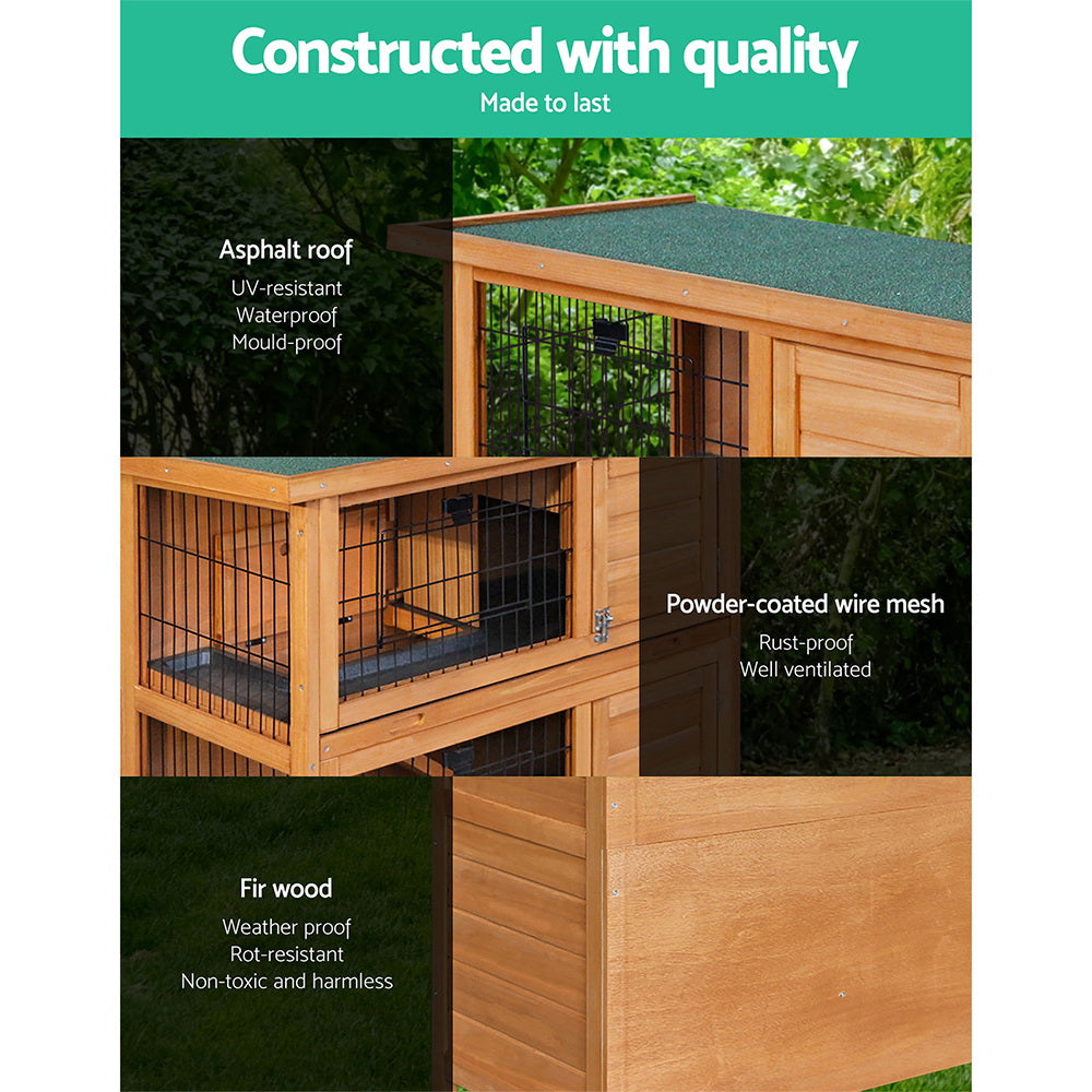i.Pet Rabbit Hutch Chicken Coop 91.5cm x 45cm x 82cm Chicken Coop Large Wooden House Run Cage i.Pet
