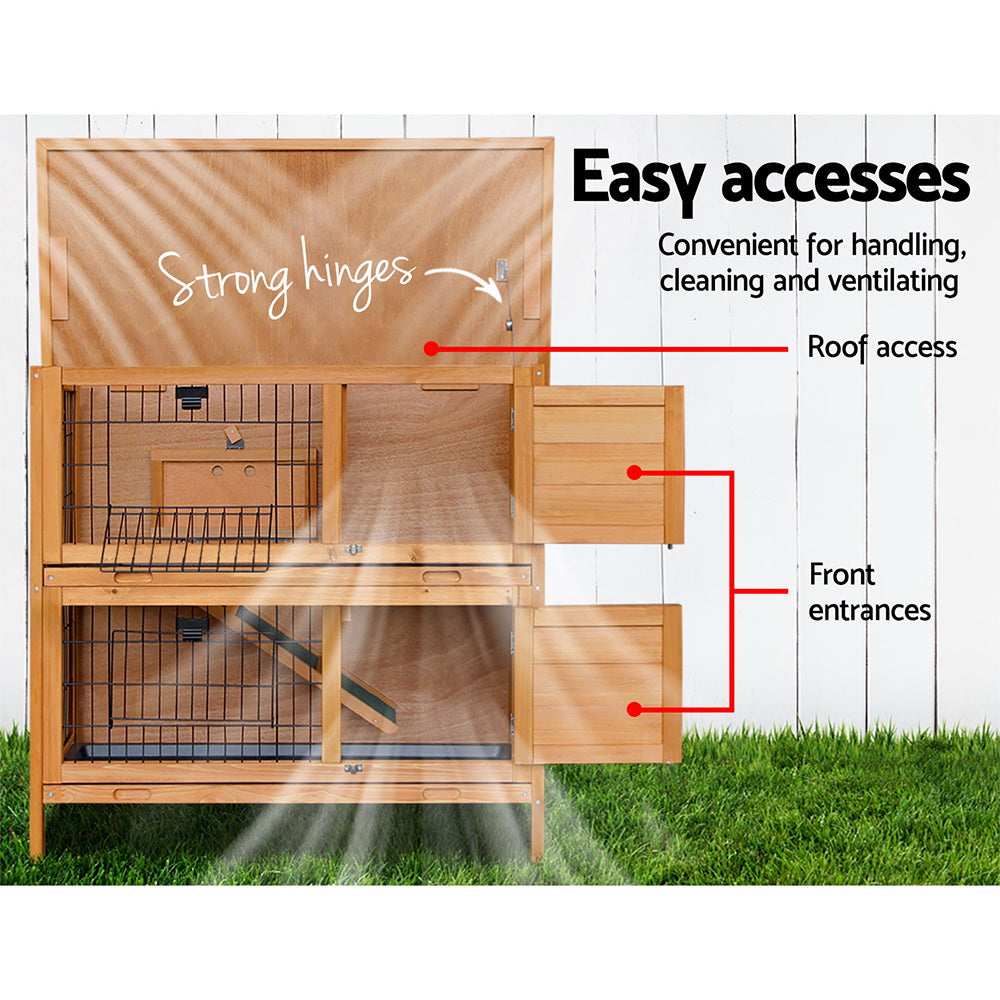 i.Pet Rabbit Hutch Chicken Coop 91.5cm x 45cm x 82cm Chicken Coop Large Wooden House Run Cage i.Pet