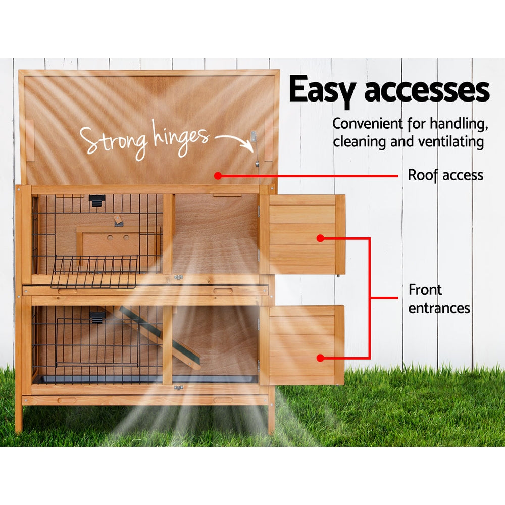 i.Pet Rabbit Hutch Chicken Coop 91.5cm x 45cm x 82cm Chicken Coop Large Wooden House Run Cage i.Pet