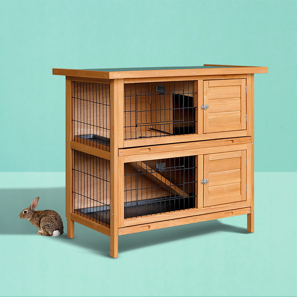 i.Pet Rabbit Hutch Chicken Coop 91.5cm x 45cm x 82cm Chicken Coop Large Wooden House Run Cage i.Pet