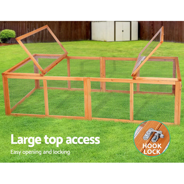 i.Pet Chicken Coop Rabbit Hutch 180cm Extra Large Wooden Chicken House Run XL Hen Cage i.Pet