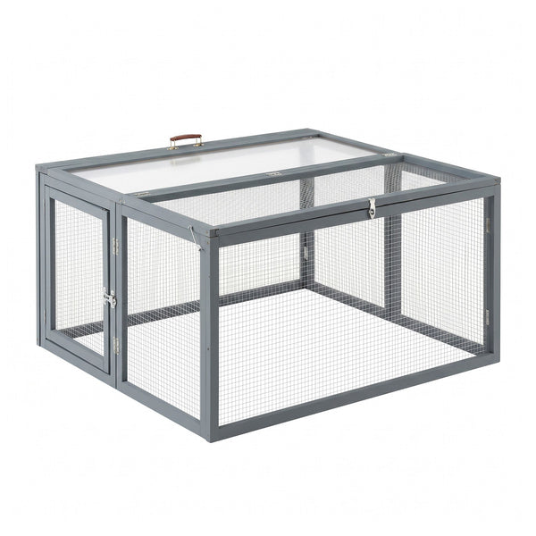 i.Pet Chicken Coop Large Portable Wooden Rabbit Run Cage Hutch Outdoor Folding Hen House 110cm Awezingly