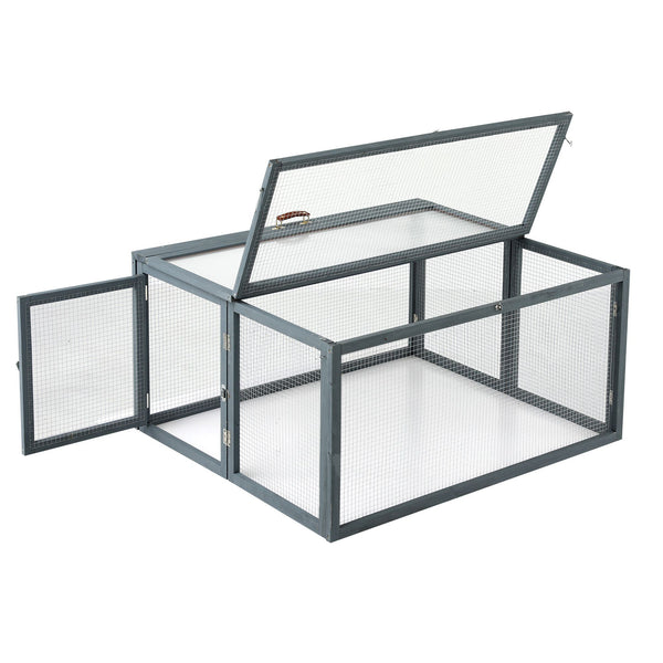 i.Pet Chicken Coop Large Portable Wooden Rabbit Run Cage Hutch Outdoor Folding Hen House 110cm Awezingly