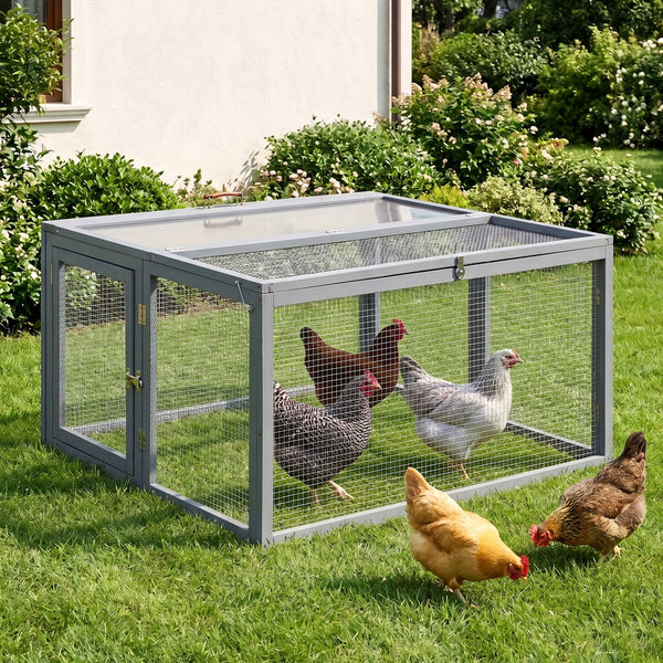 i.Pet Chicken Coop Large Portable Wooden Rabbit Run Cage Hutch Outdoor Folding Hen House 110cm Awezingly