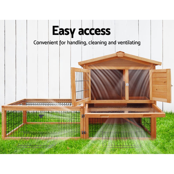 i.Pet Chicken Coop Rabbit Hutch 155cm x 49cm x 90cm Large Chicken Coop Wooden Run Cage House Outdoor i.Pet