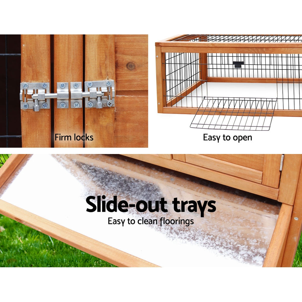 i.Pet Chicken Coop Rabbit Hutch 155cm x 49cm x 90cm Large Chicken Coop Wooden Run Cage House Outdoor i.Pet