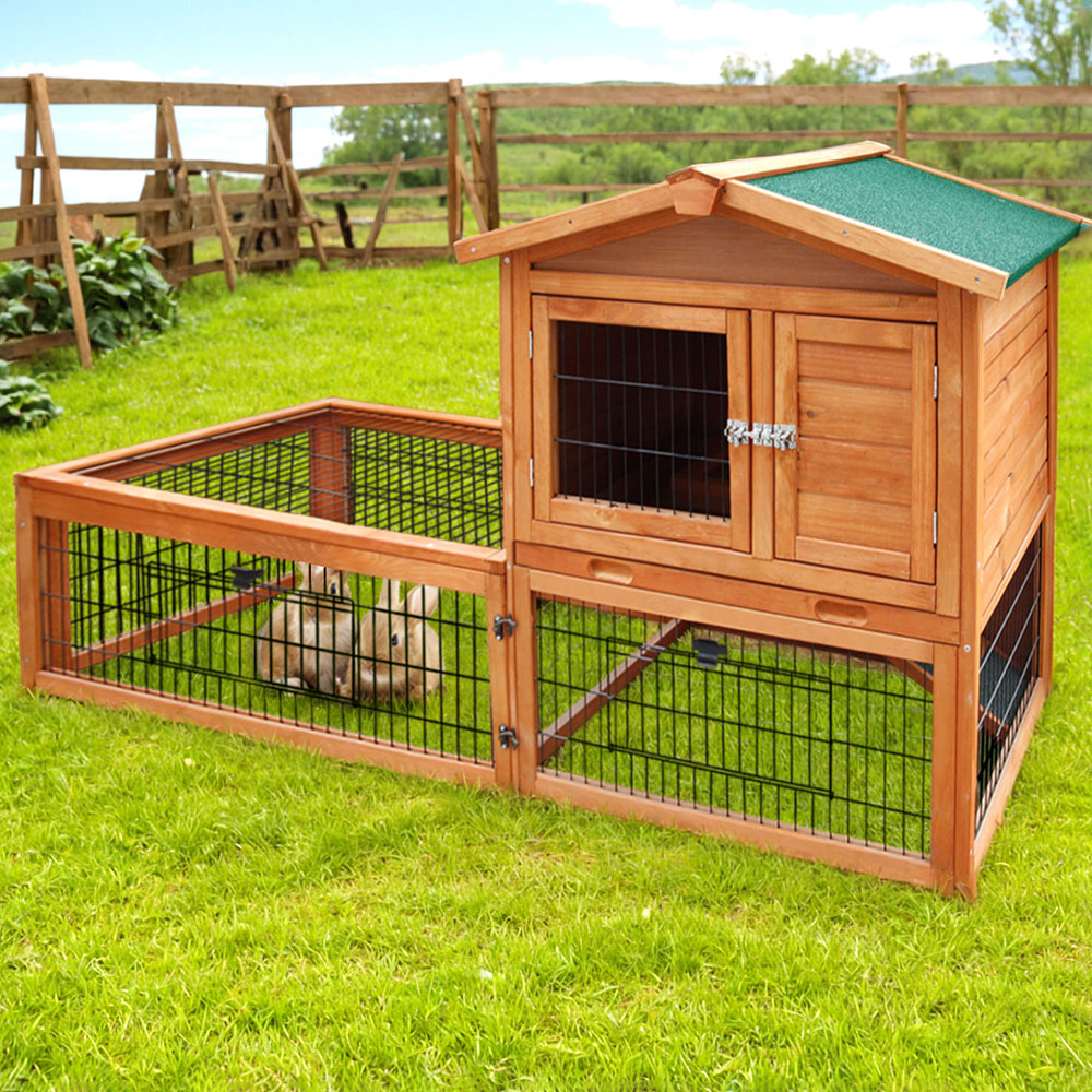 i.Pet Chicken Coop Rabbit Hutch 155cm x 49cm x 90cm Large Chicken Coop Wooden Run Cage House Outdoor i.Pet