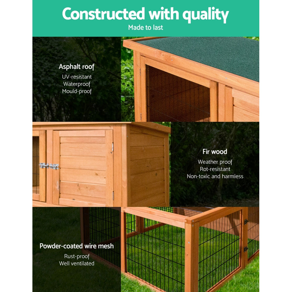 i.Pet Chicken Coop Rabbit Hutch 96cm x 96cm x 100cm Large Chicken Coop Run Wooden Cage Outdoor House i.Pet