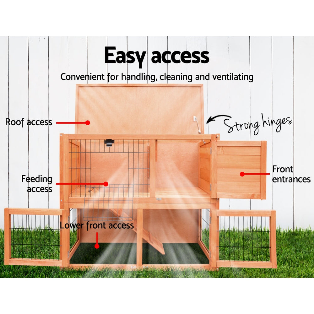 i.Pet Chicken Coop Rabbit Hutch 88cm x 40cm x 76cm Large Chicken Coop House Run Wooden Cage Outdoor i.Pet