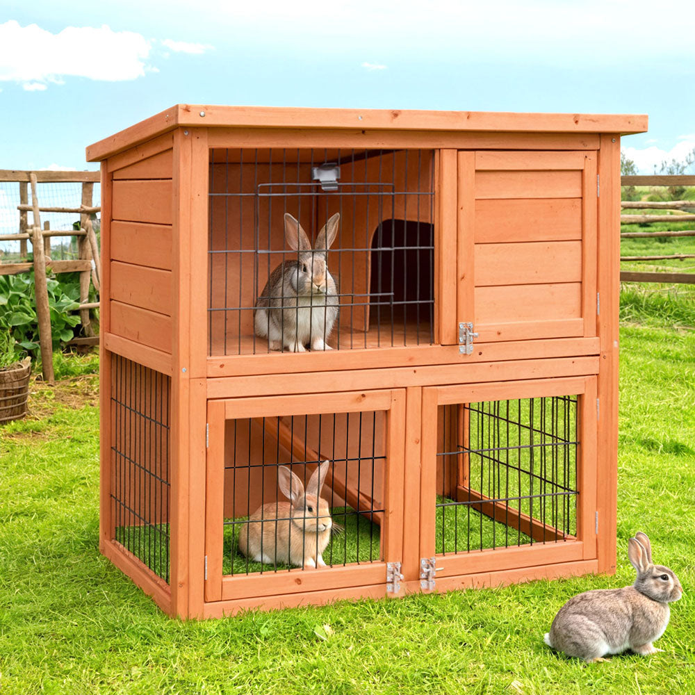 i.Pet Chicken Coop Rabbit Hutch 88cm x 40cm x 76cm Large Chicken Coop House Run Wooden Cage Outdoor i.Pet
