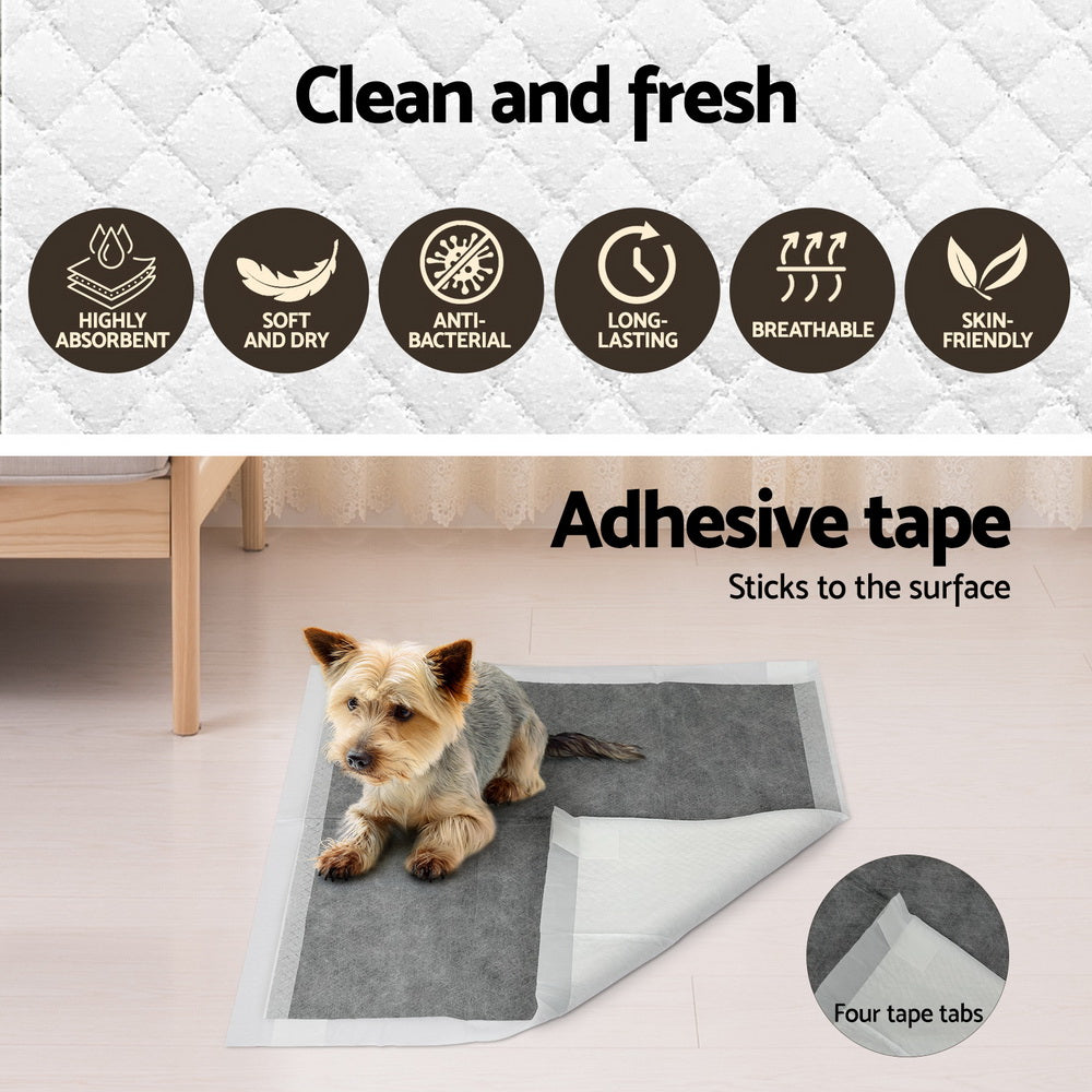 i.Pet Pet Training Pads 200pcs 60x60cm Puppy Dog Toilet Pee Indoor Super Absorbent Grey i.Pet