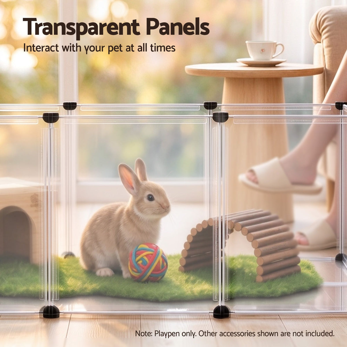 i.Pet Pet Dog Playpen 20 Panels with Baseboard DIY Enclosure Small Animal Rabbit Pen 125CM Awezingly