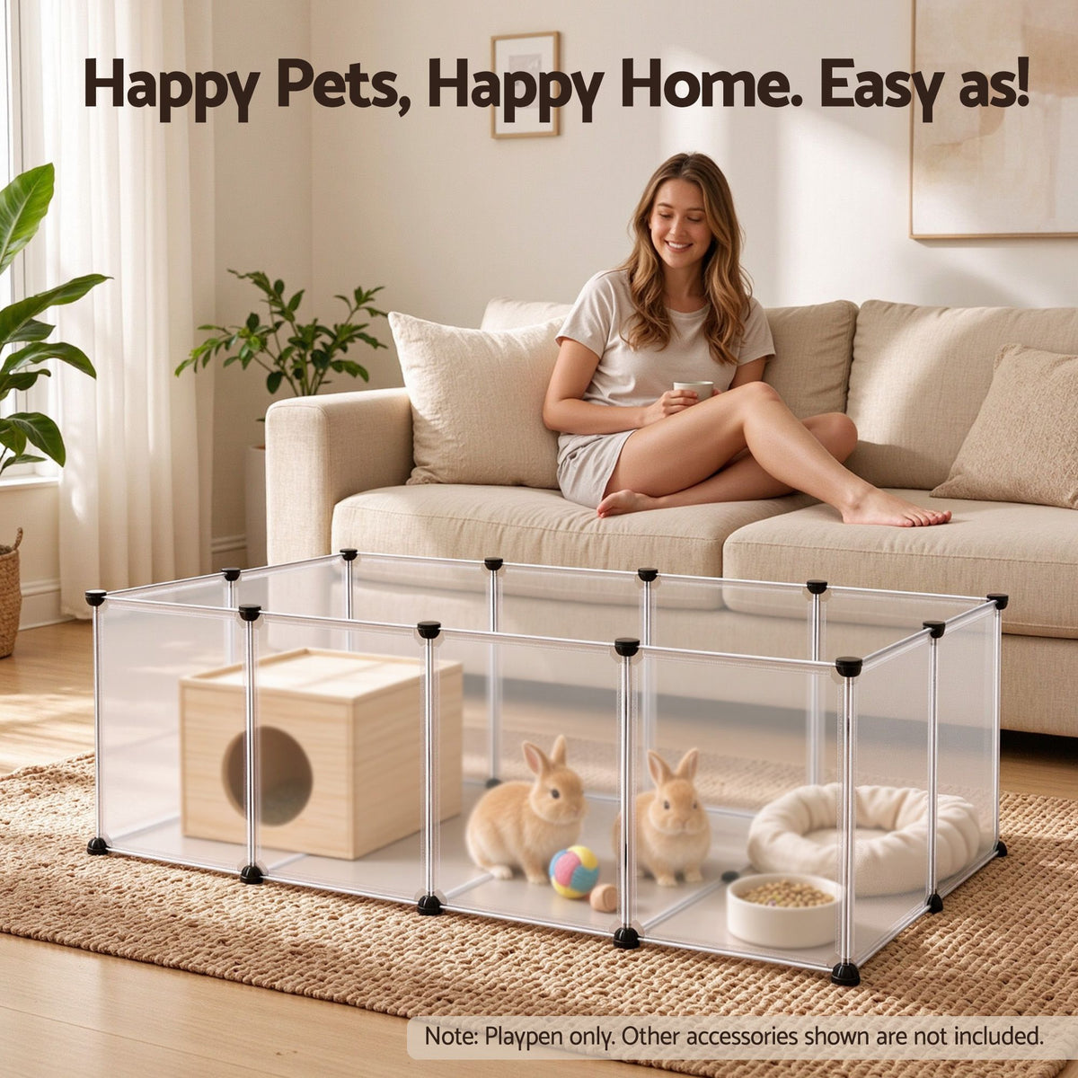 i.Pet Pet Dog Playpen 20 Panels with Baseboard DIY Enclosure Small Animal Rabbit Pen 125CM Awezingly