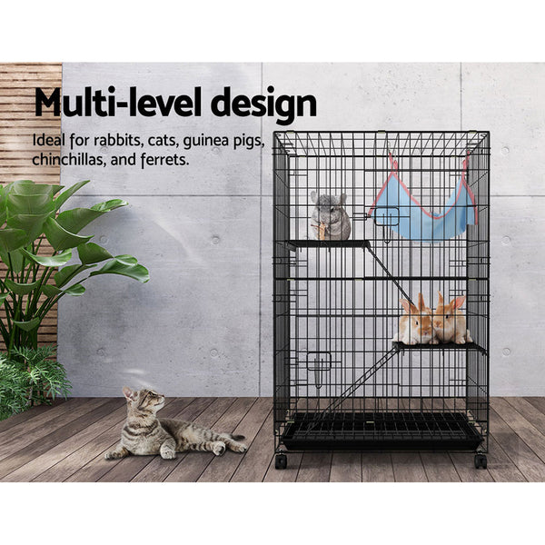 i.Pet Rabbit Cage 100cm Hutch 3 Level Indoor Guinea Pig Ferret i.Pet