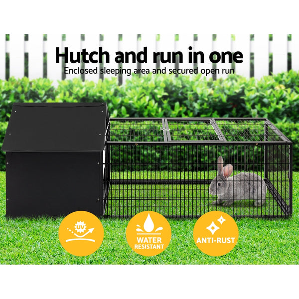 i.Pet Rabbit Cage Hutch 162x60cm Enclosure Metal i.Pet