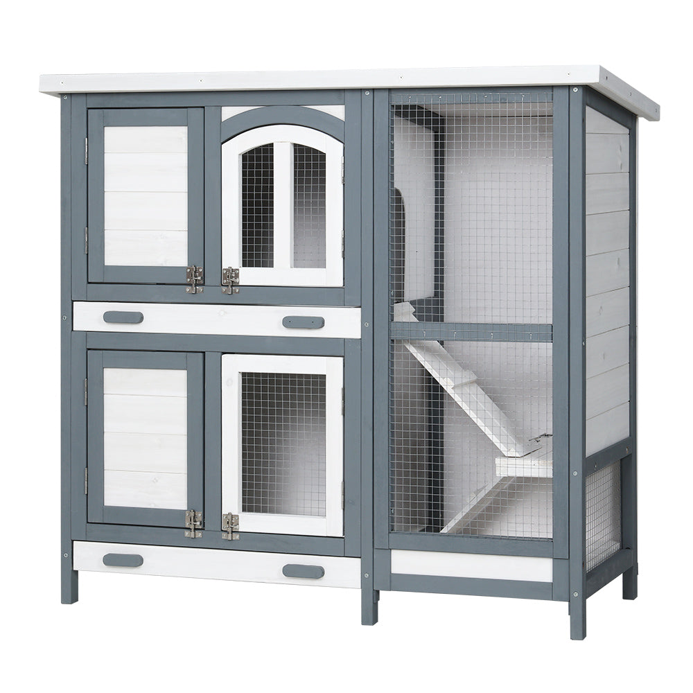 i.Pet Rabbit Hutch Chicken Coop 98cm x 45cm x 92cm Chicken Coop Large Wooden House Run Cage Outdoor i.Pet