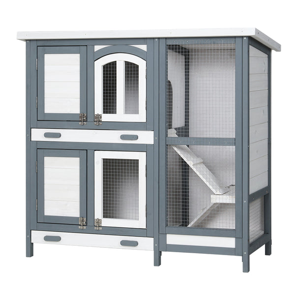 i.Pet Rabbit Hutch Chicken Coop 98cm x 45cm x 92cm Chicken Coop Large Wooden House Run Cage Outdoor i.Pet