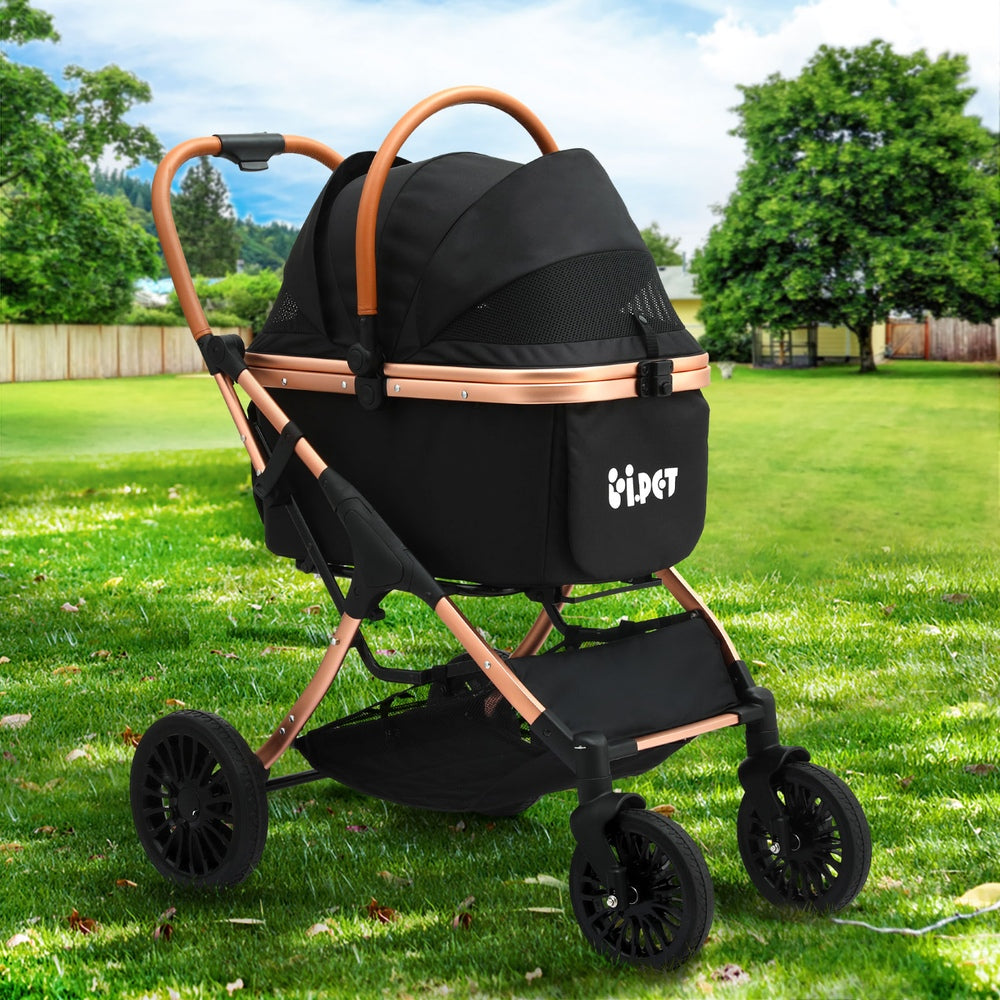 i.Pet Pet Dog Stroller Pram Large Cat Carrier Travel Pushchair Foldable 4 Wheels i.Pet