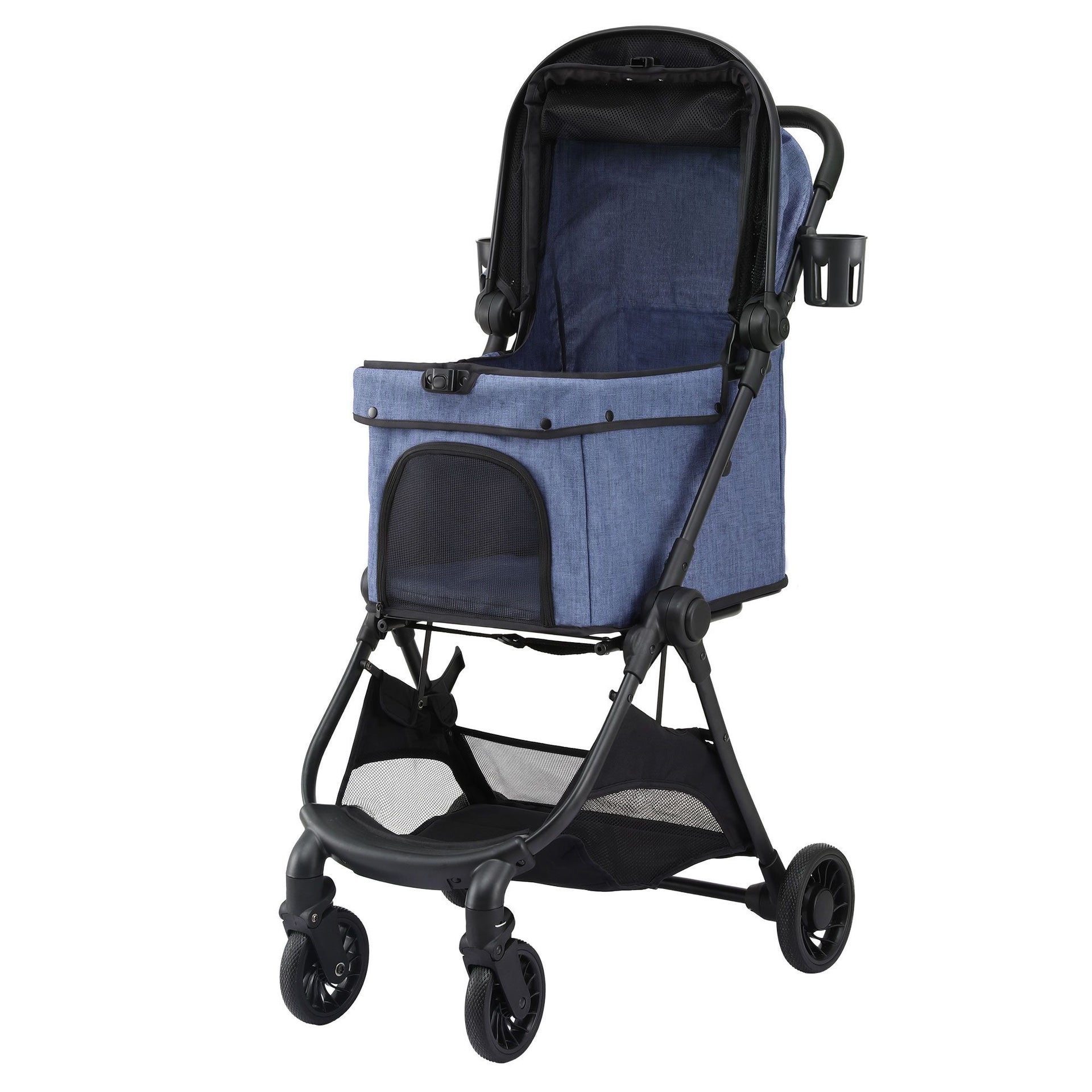 i.Pet Pet Stroller Pram Gravity Folding Dog Cage Large Travel Pushchair 4 Wheels Awezingly