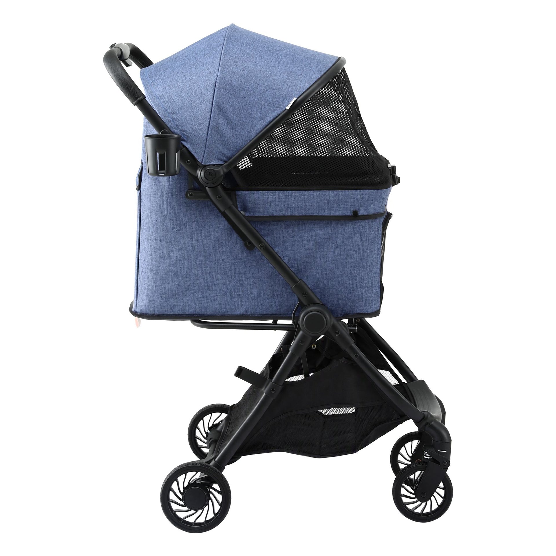i.Pet Pet Stroller Pram Gravity Folding Dog Cage Large Travel Pushchair 4 Wheels Awezingly